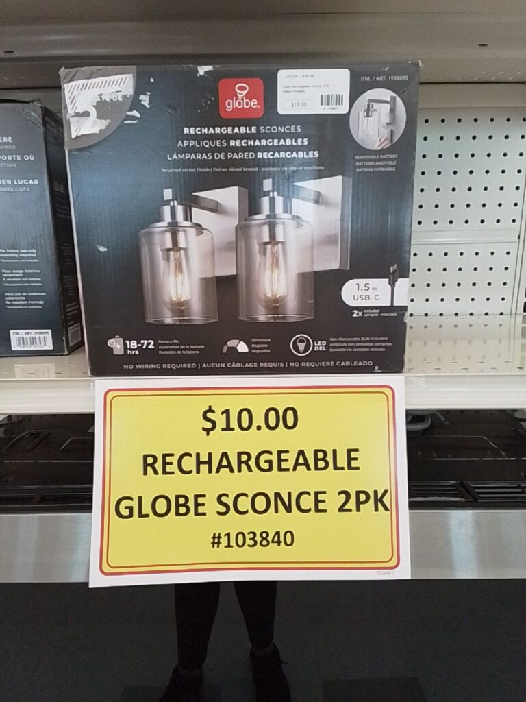 Globe rechargeable sconce 2pk