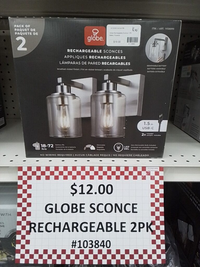 Globe Rechargeable Sconce 2pk