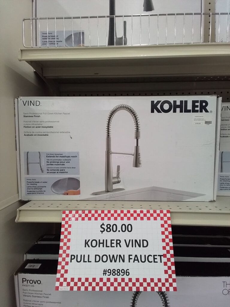 $60 - Kohler vind pull down faucet